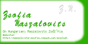 zsofia maszalovits business card